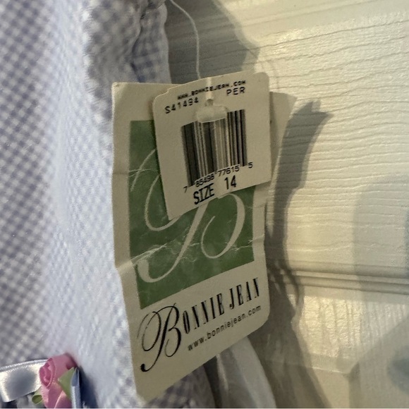 NWT! Bonnie Jean Purple Checkered Floral Dress - Size 14💛 - Picture 2 of 8